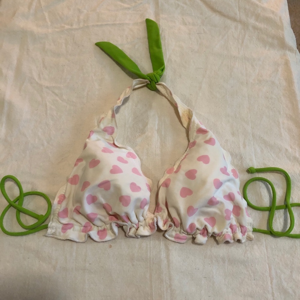 Sweet heart patterned bikini top